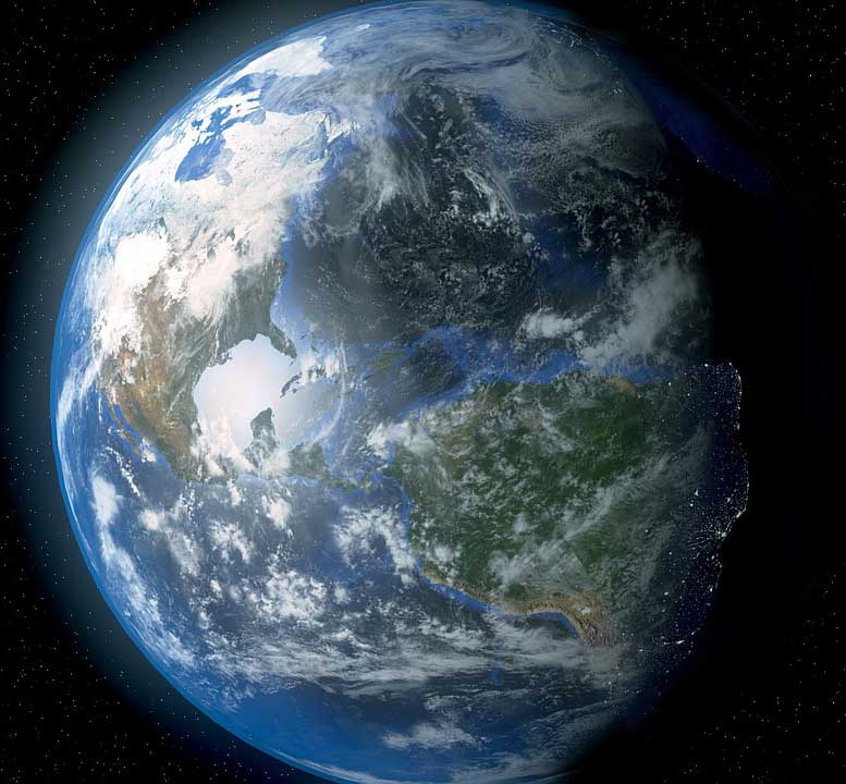 A picture of earth from space.