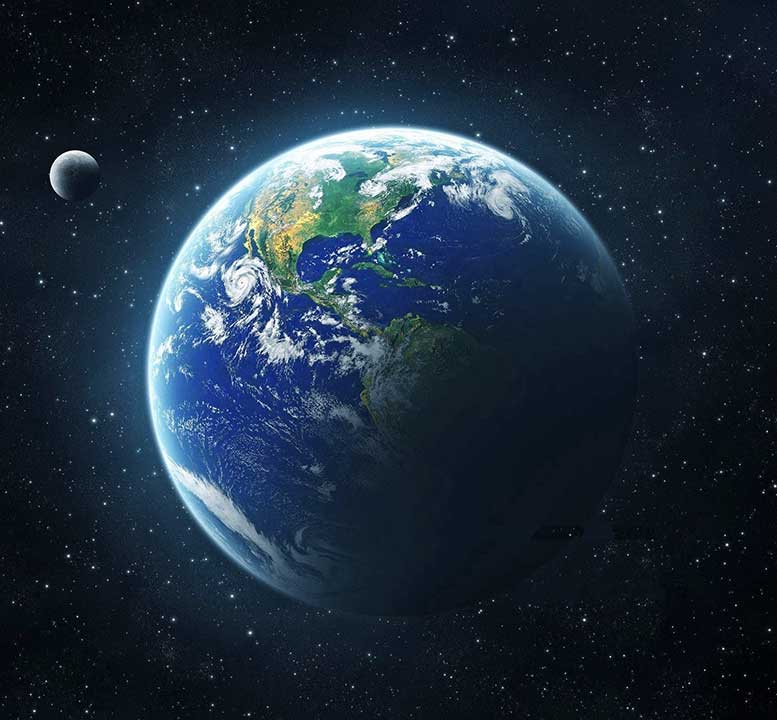 A picture of earth from space.