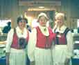 Three women from our church dressed in Norwegian costumes
