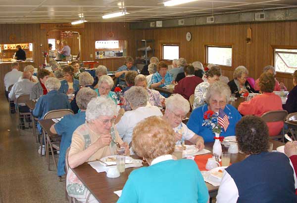 Enjoying the dinner.