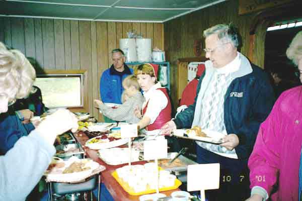 The serving line at the smorgasbord.